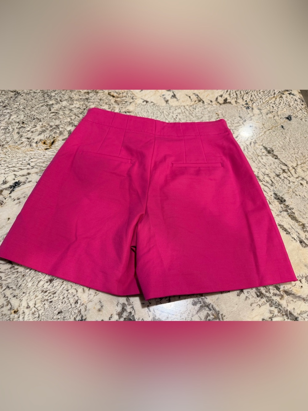 Ann Taylor Fuchsia High-Waist Tailored Shorts Zip Side Nautical Boat Vacation - Picture 7 of 7